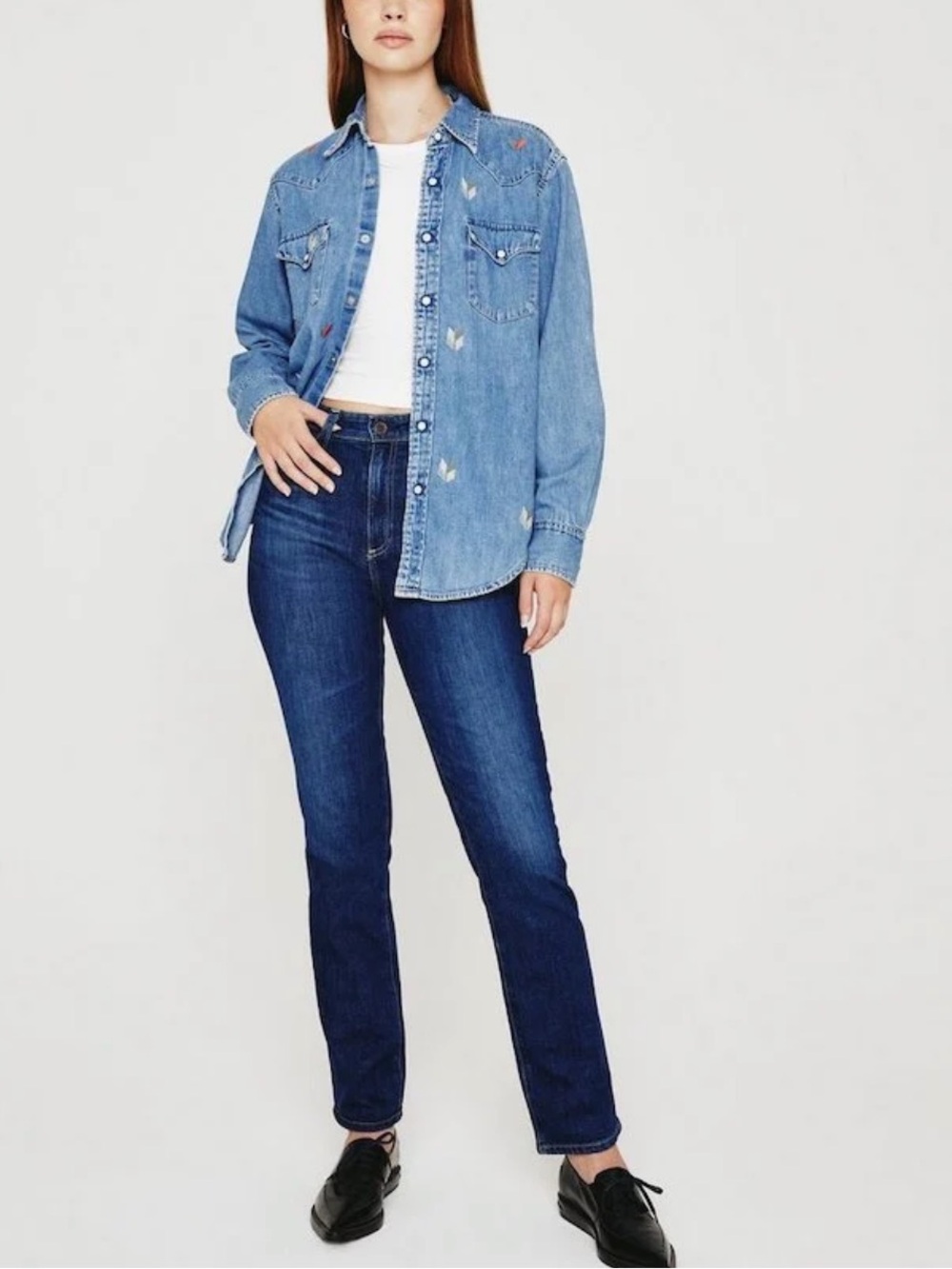 AG Saige High Rise Straight Leg Jeans